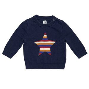 Gap Crew Neck Star Sweater Navy Blue 12-18 Mons